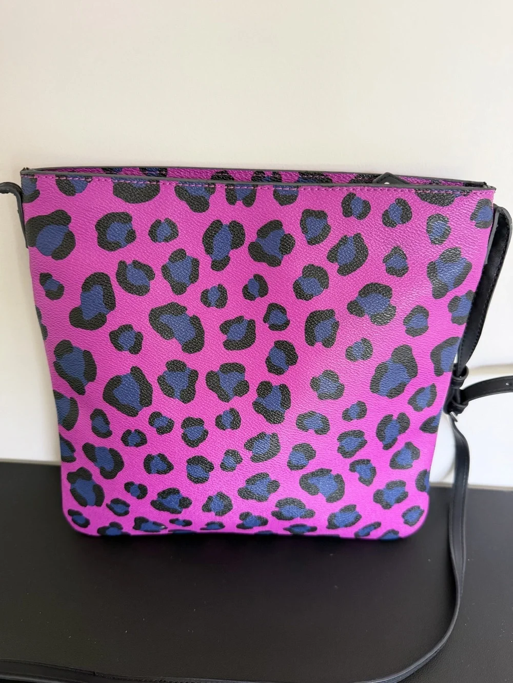 Vera Bradley Leopard Print Crossbody Bag Pink Blue Black